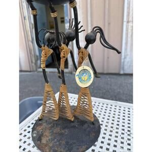 Laurids Lonborg Danish MCM Wrought Iron Rattan Figural Candle Holder